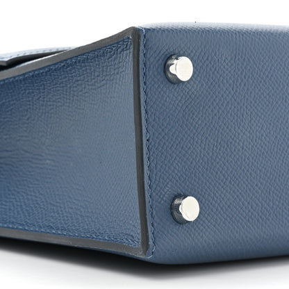 Hermes Epsom Mini Verrou Large Strap Bag Deep Blue 11 of 17