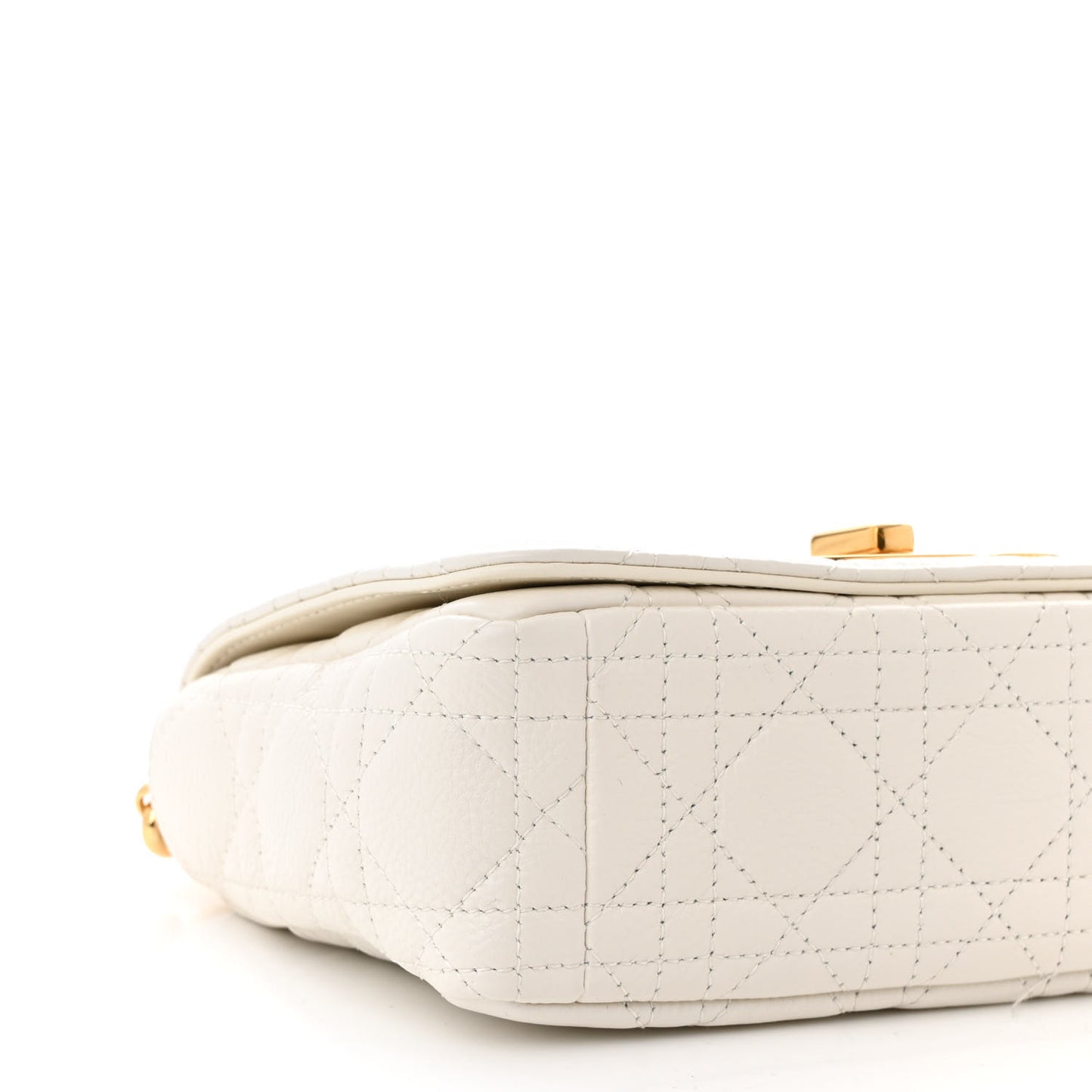 Calfskin Cannage Small Caro Bag Ivory