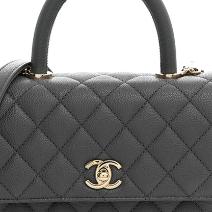 Chanel Caviar Quilted Mini Coco Handle Flap Grey 8 of 10