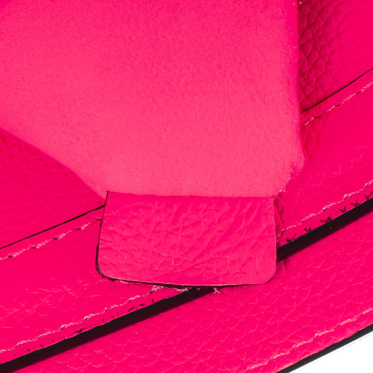 Drummed Calfskin Micro Luggage Fluo Pink