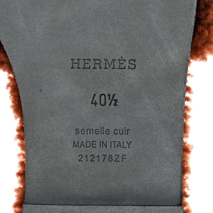 Hermes Woolskin Oran Sandals 40.5 Cognac 7 of 7