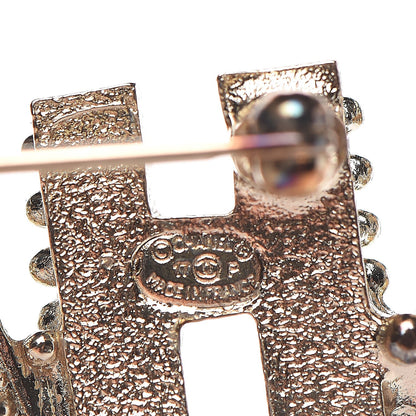 Chanel Pearl Enamel Logo Brooch Multicolor 4 of 4