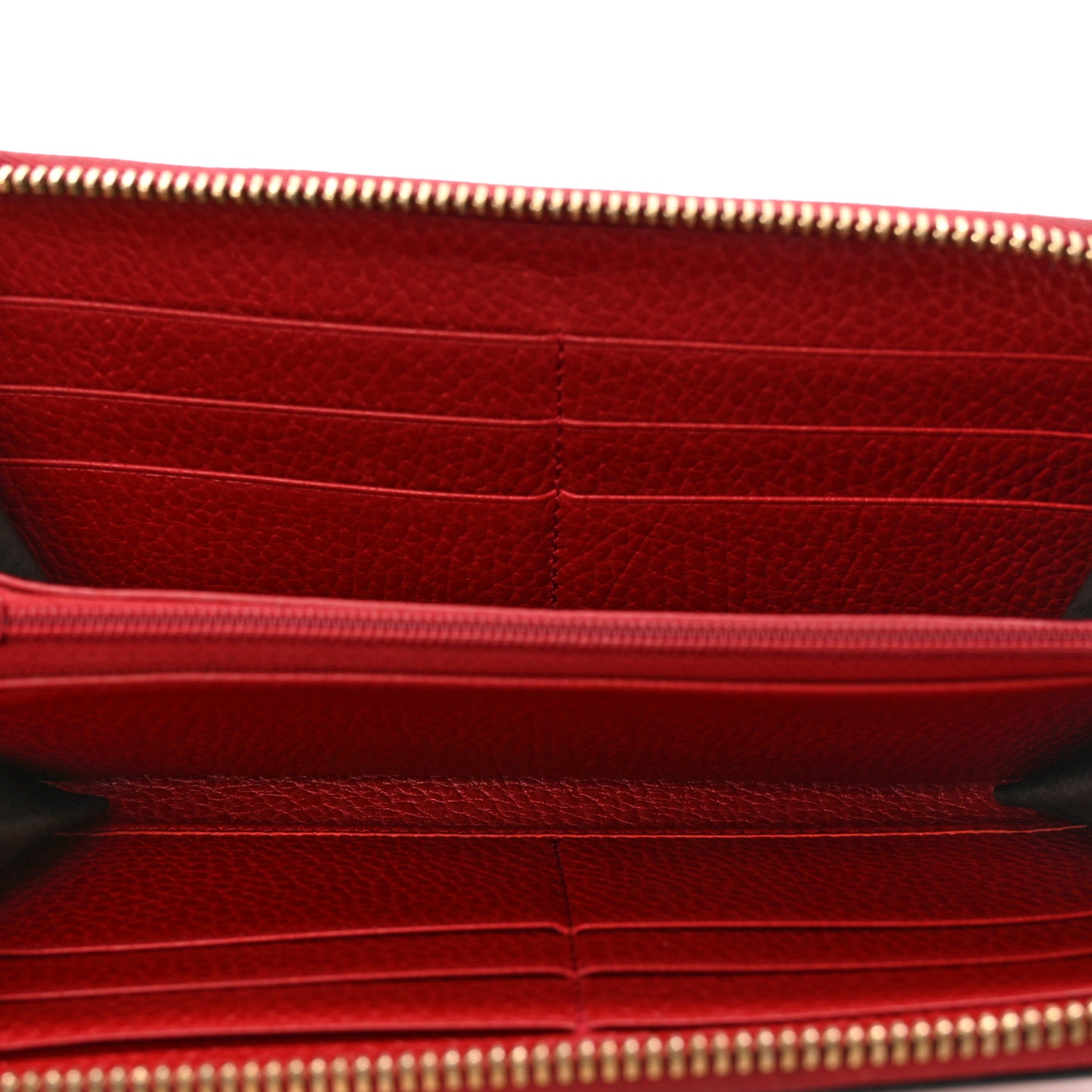 Dollar Calfskin Large Betty Zip Around Wallet Red