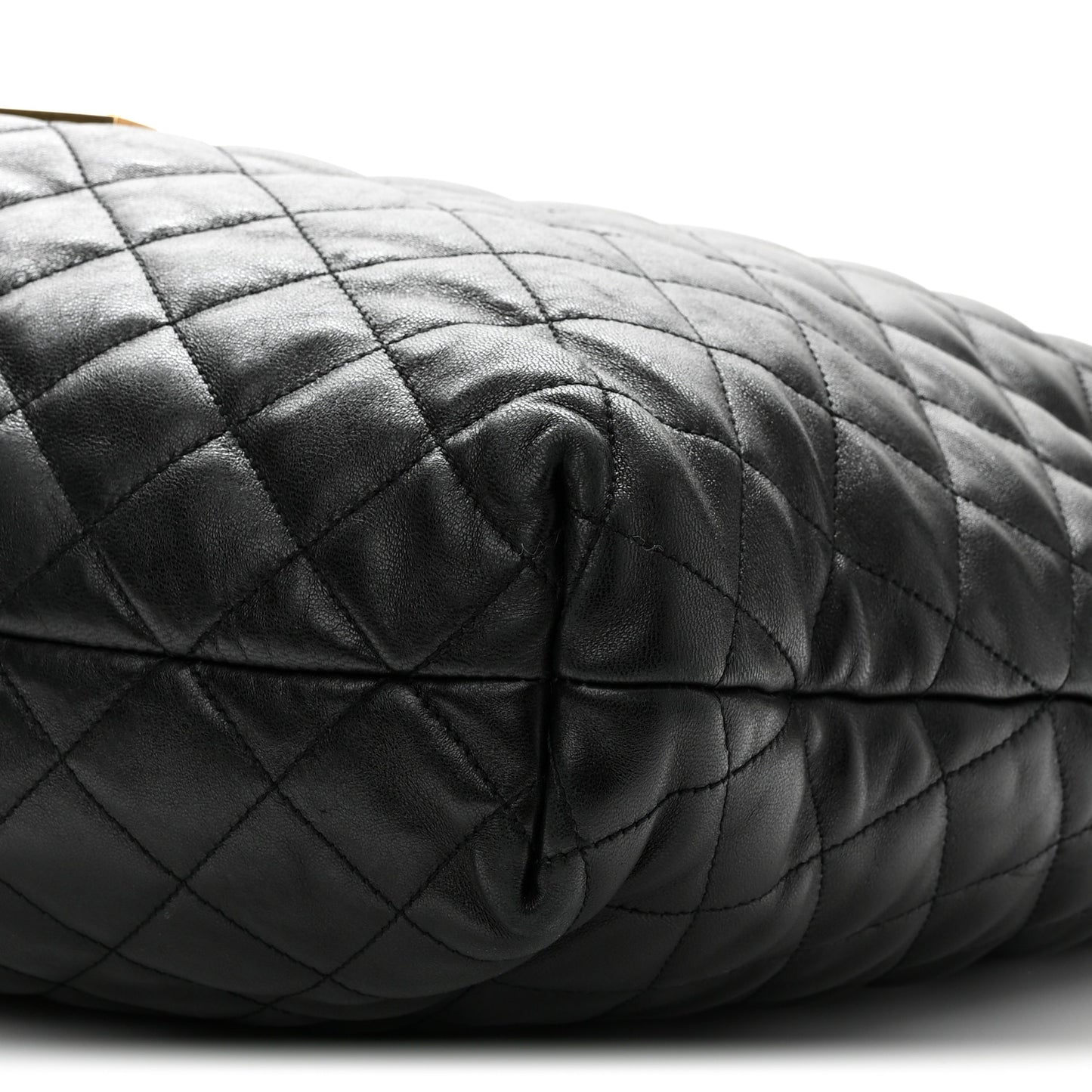 Lambskin Quilted Maxi Icare Shopping Tote Black