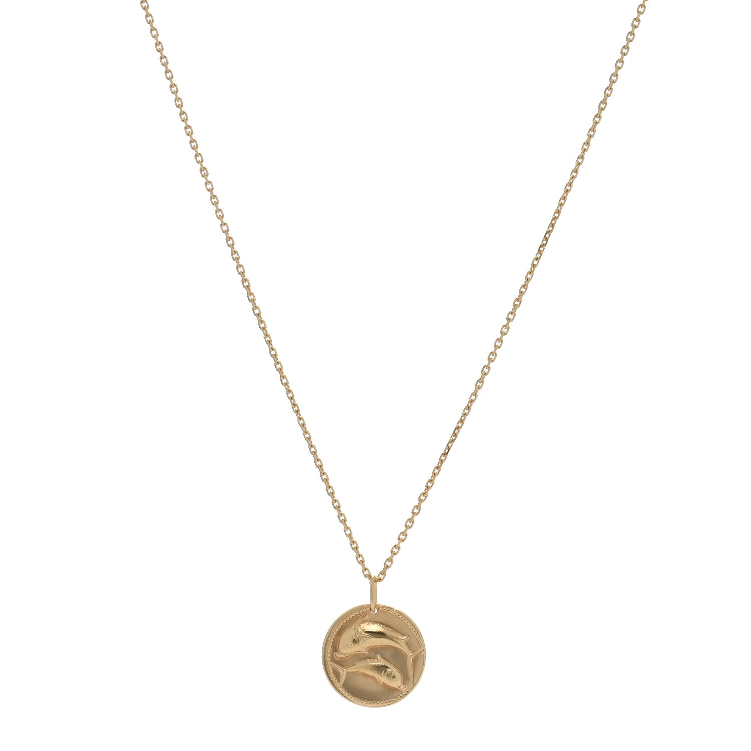 Van Cleef & Arpels 18K Yellow Gold Zodiac Pisces Pendant Necklace 1 of 5