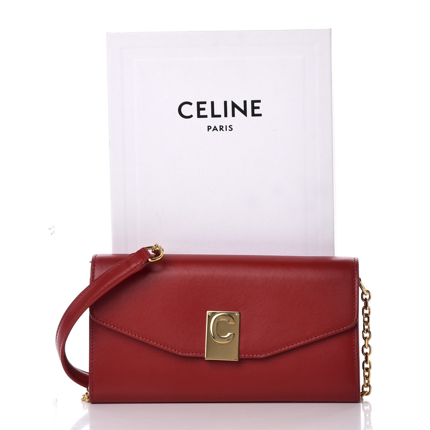 Calfskin C Wallet On Chain Bag Red
