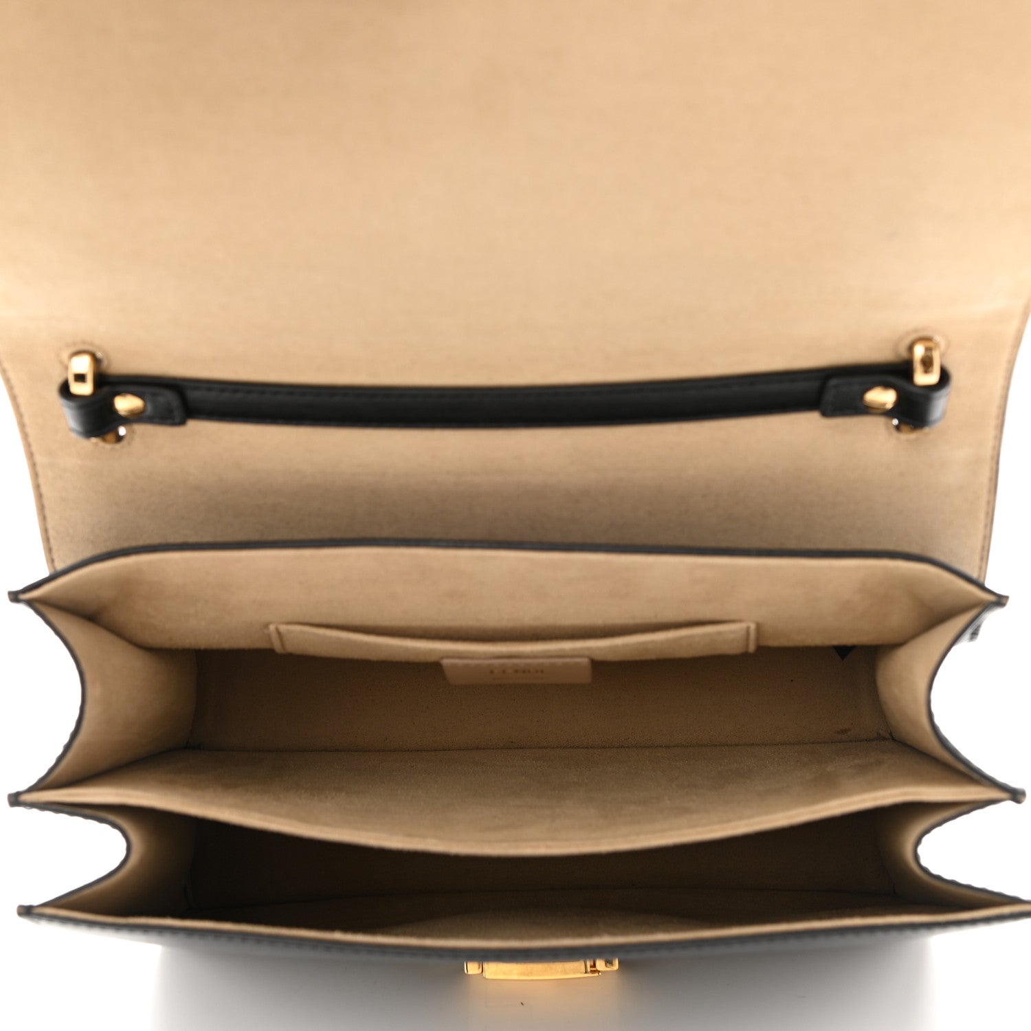 Fendi Vitello Liberty Bi-Color FF 1974 Embossed Kan U Shoulder Bag Black Maya 5 of 10
