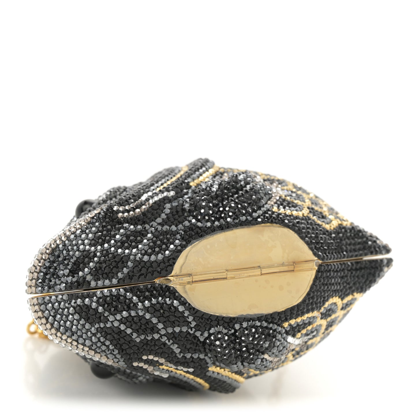 Crystal Koi Fish Minaudiere Clutch Black Gold