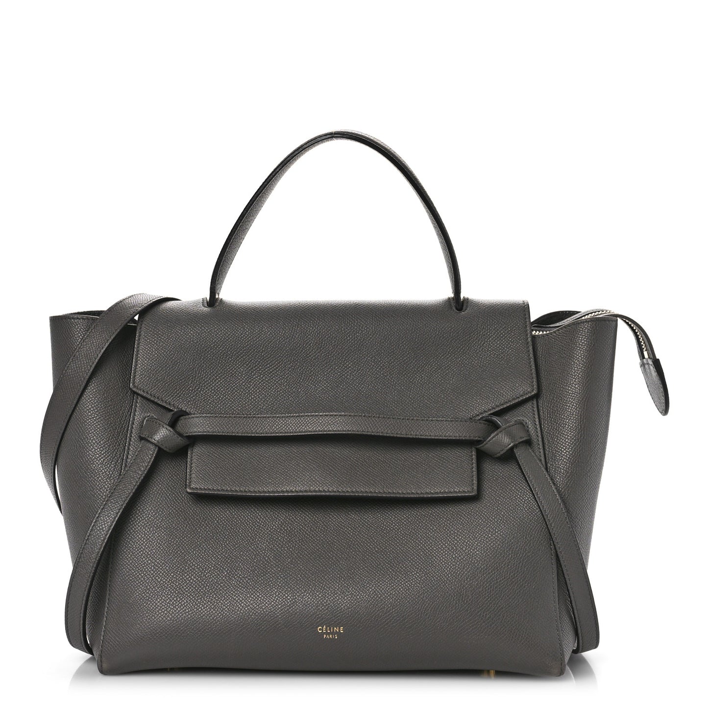 Grained Calfskin Small Belt Bag Grey