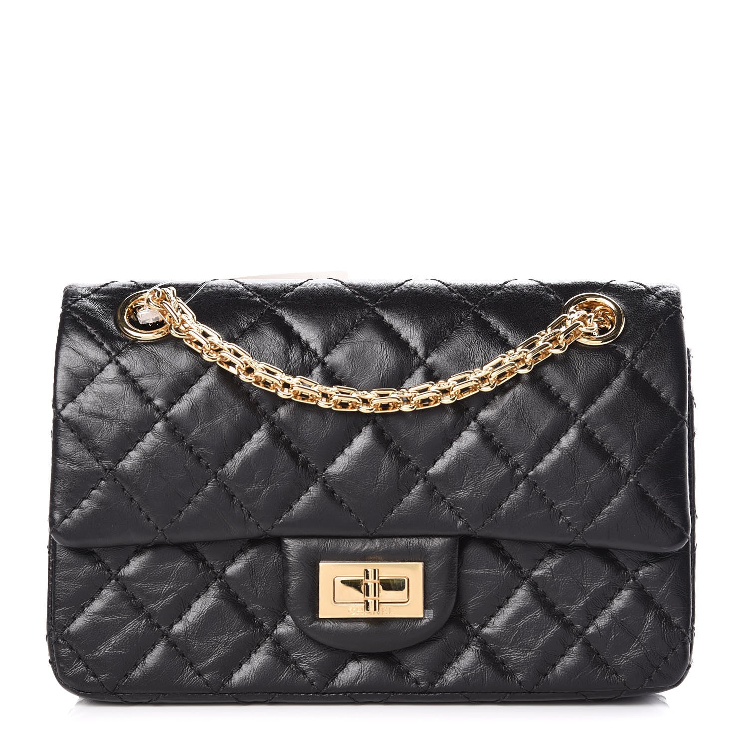 Chanel Aged Calfskin Quilted 2.55 Reissue Mini Flap Black 1 of 9