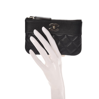 Chanel Sheepskin Quilted Small Vintage Mademoiselle Cosmetic Case Charcoal 2 of 8