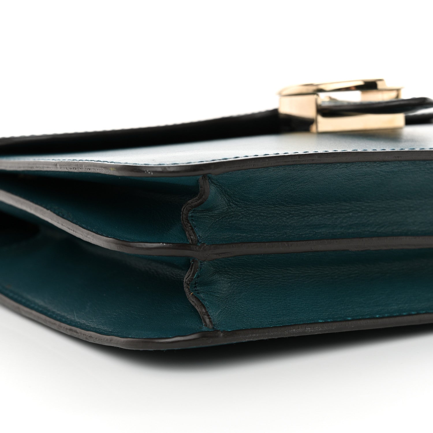 Gucci Calfskin Medium 1973 Shoulder Flap Bag Turquoise 8 of 13