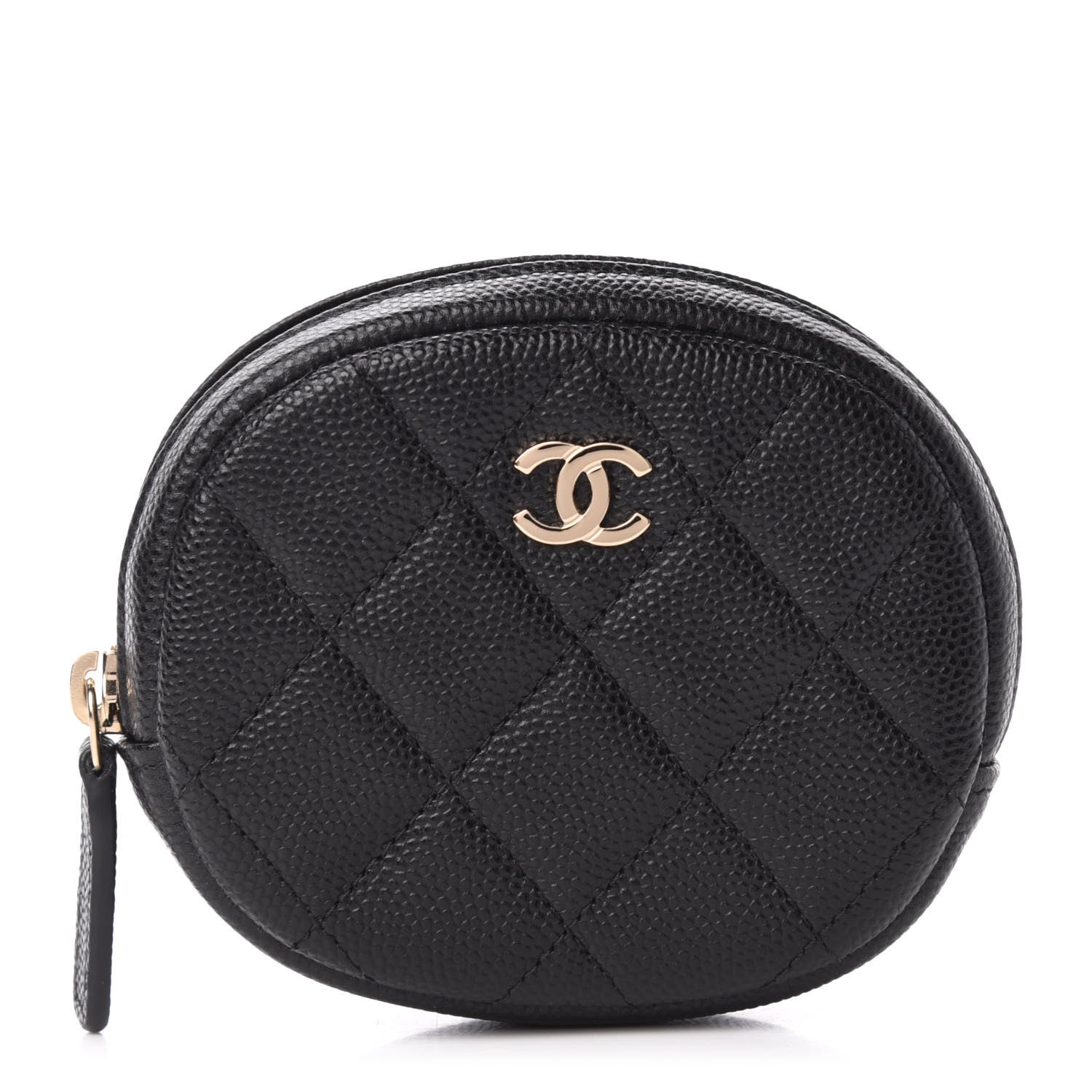 Chanel Caviar Quilted Zip Around Classic Coin Purse Black 1 of 9