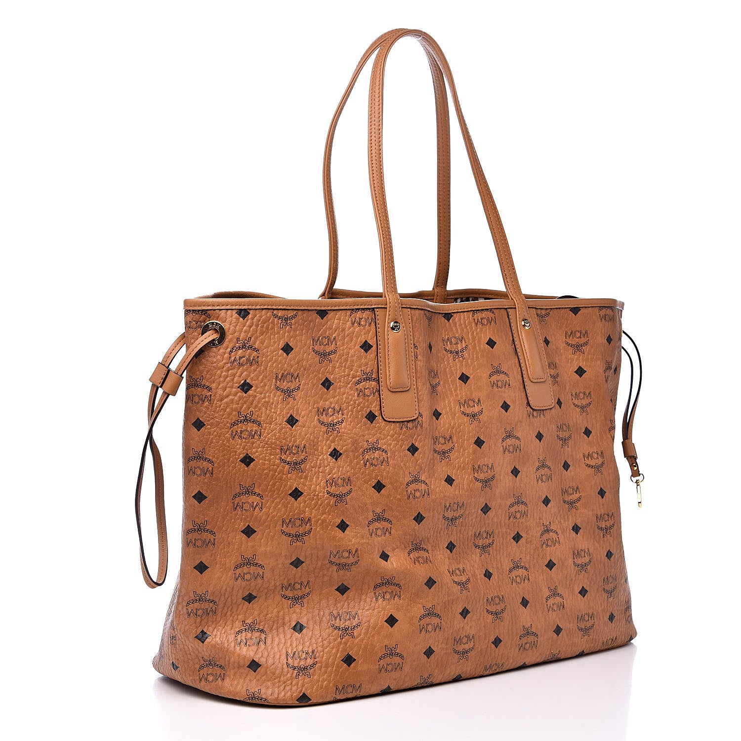 MCM Visetos Large Liz Reversible Shopper Tote Cognac 5 of 16