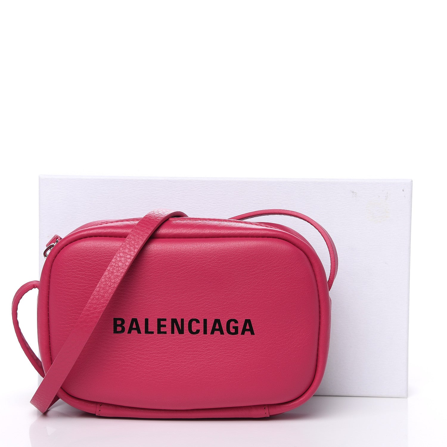 Balenciaga Calfskin Logo XS Everyday Camera Bag Rose Indien Black 10 of 10