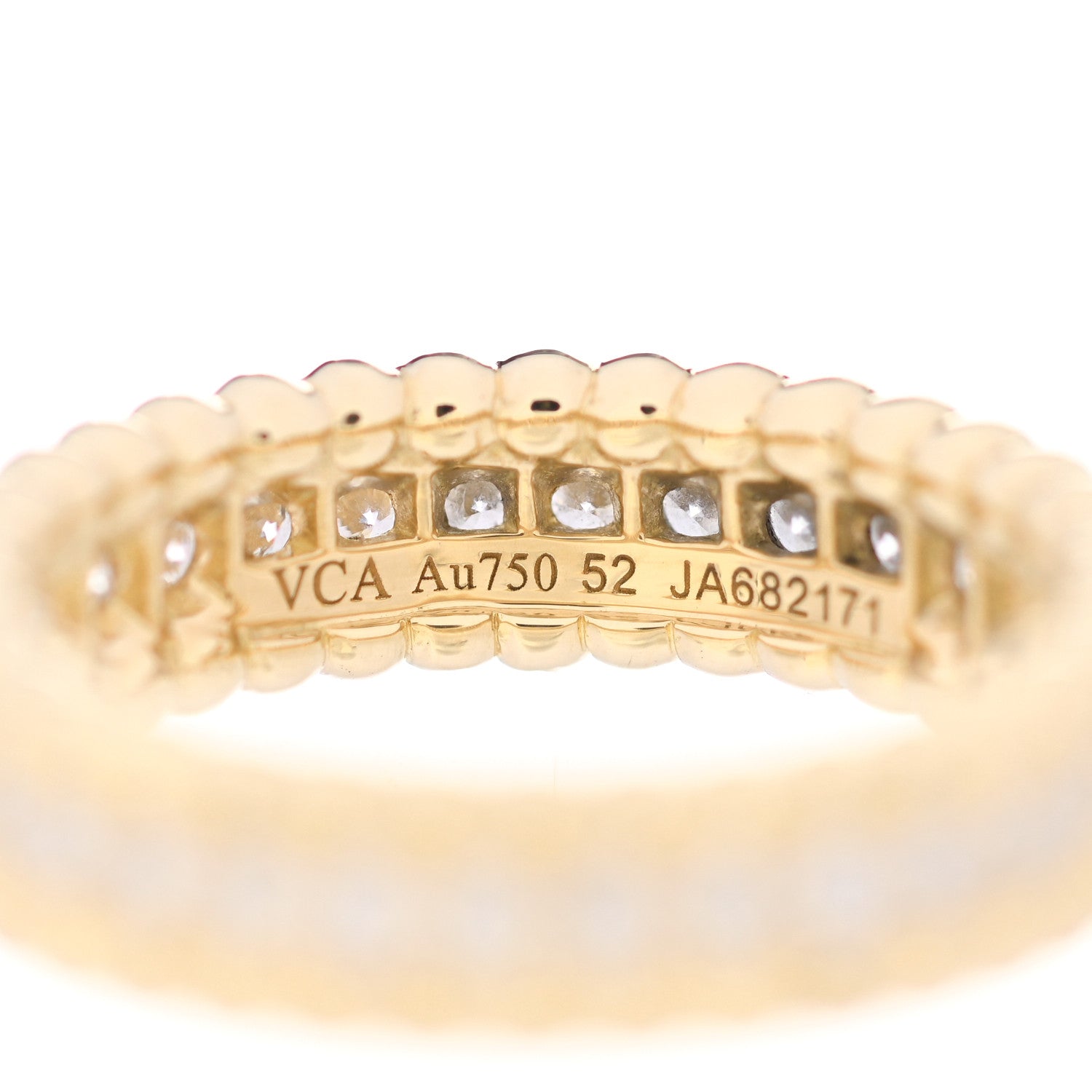 Van Cleef & Arpels 18K Yellow Gold Diamond Perlee Ring 52 6 4 of 5