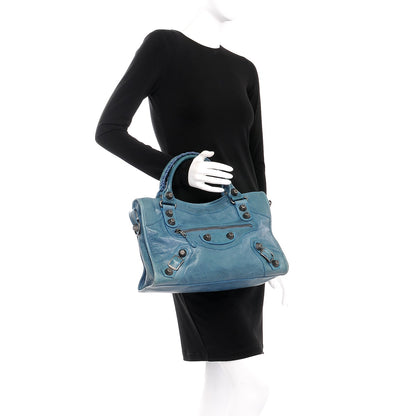 Balenciaga Chevre Giant 21 Gunmetal Hardware City Neiman Marcus LE Bleu 3 of 8