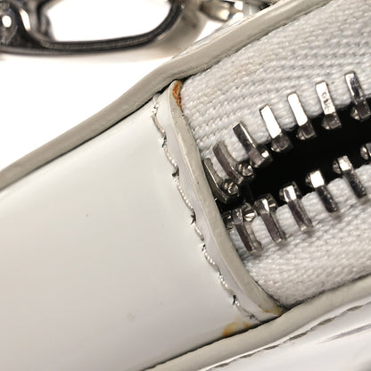 Prada Spazzolato Mini Triangle Chain Crossbody Pouch White 15 of 18