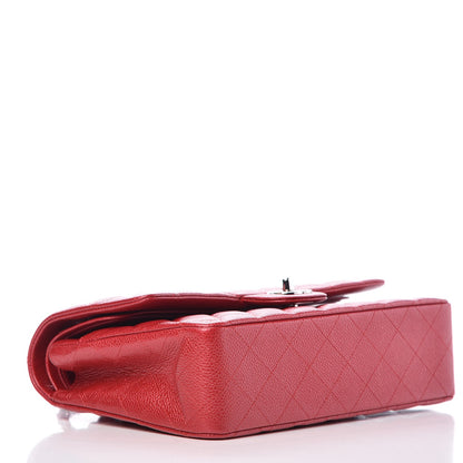 Chanel Metallic Caviar Quilted Medium Double Flap Dark Pink 5 of 9