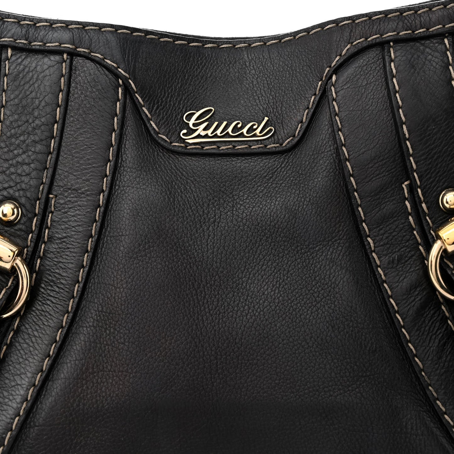 Calfskin Crest Boule Hobo Black