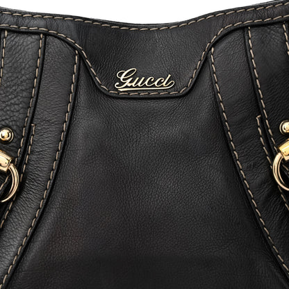 Gucci Calfskin Crest Boule Hobo Black 9 of 15