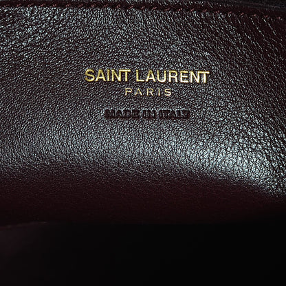 Saint Laurent Calfskin Matelassé Monogram Small Cabas Bordeaux 6 of 9