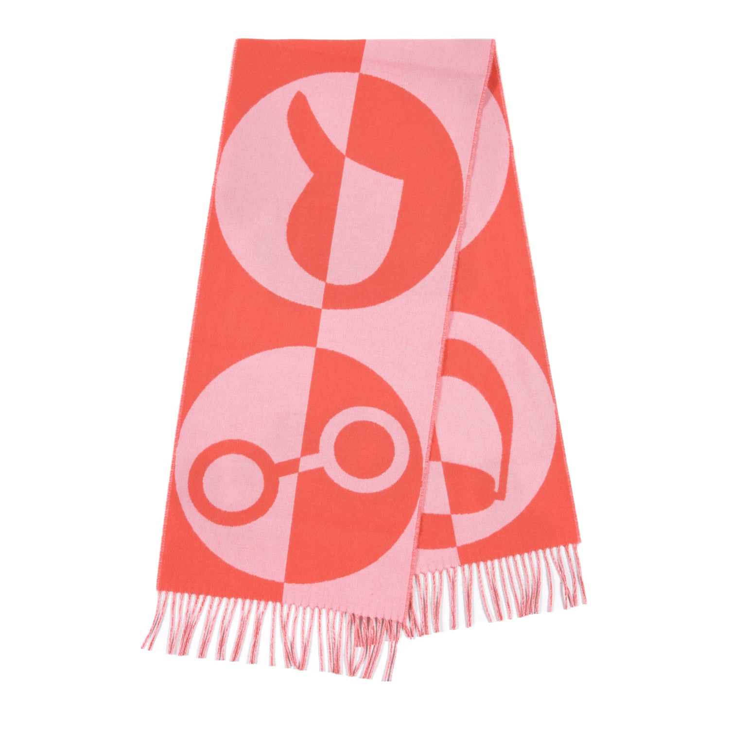 Hermes Cashmere Casaque Charms Muffler Grenadine Rose Bonbon 2 of 5