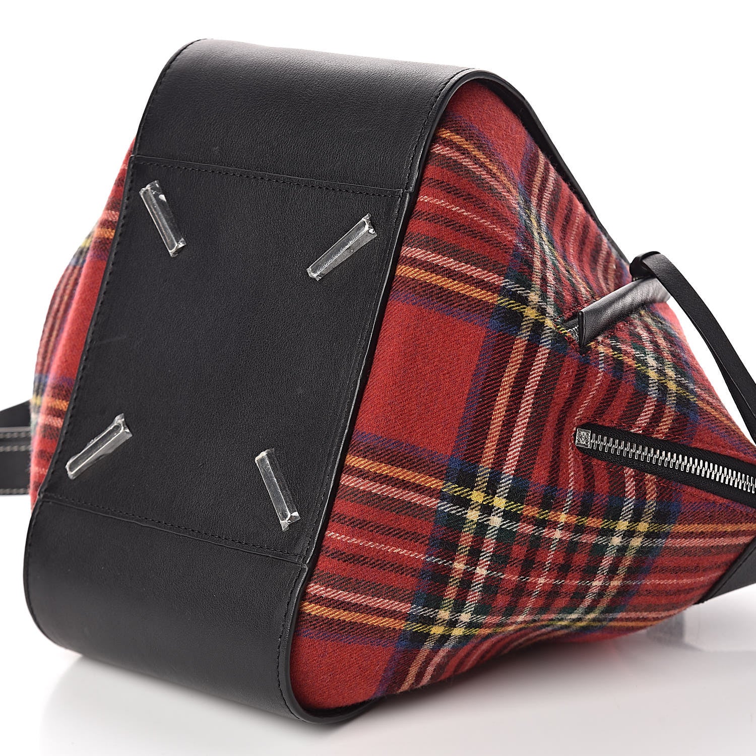 Loewe Wool Calfskin Small Hammock Shoulder Bag Black Red Tartan 8 of 10