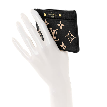 Louis Vuitton LOUIS VUITTON Empreinte Card Holder Black Beige 2 of 7