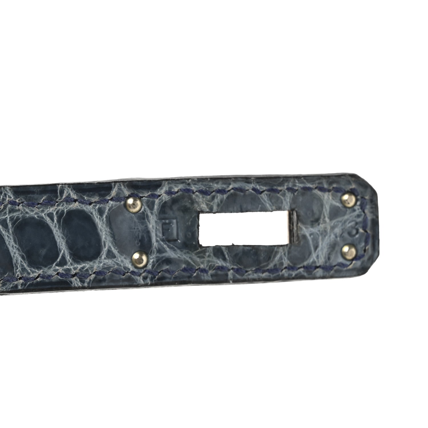 Hermes Shiny Niloticus Crocodile Kelly Elan Pochette Bleu Tempete 6 of 14