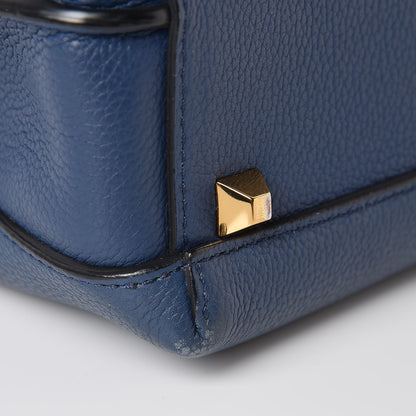 MCM Grained Calfskin Medium Milla Tote Navy 10 of 12