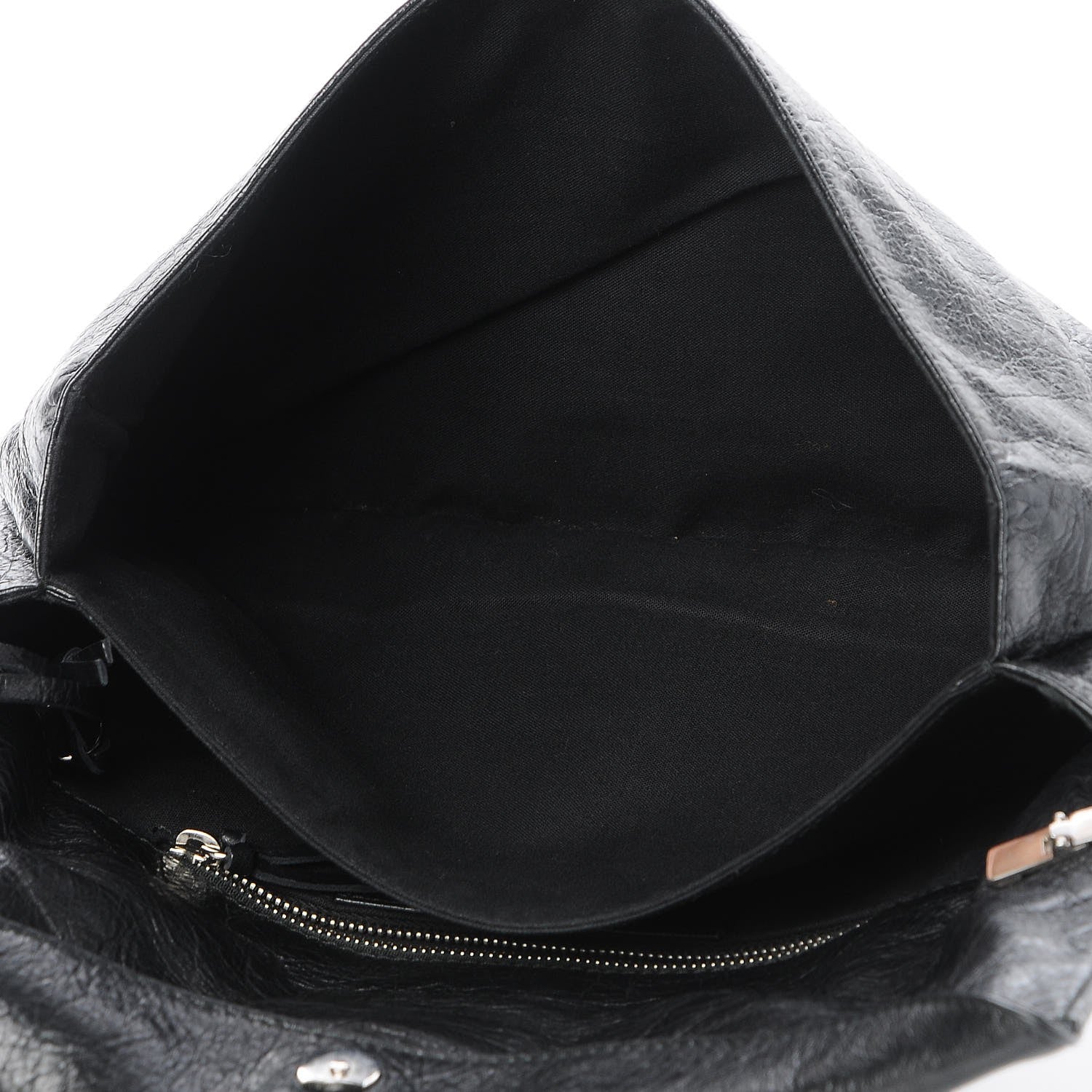 Balenciaga Agneau Classic Silver Hardware Envelope Strap Clutch Black 5 of 7
