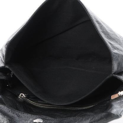 Balenciaga Agneau Classic Silver Hardware Envelope Strap Clutch Black 5 of 7