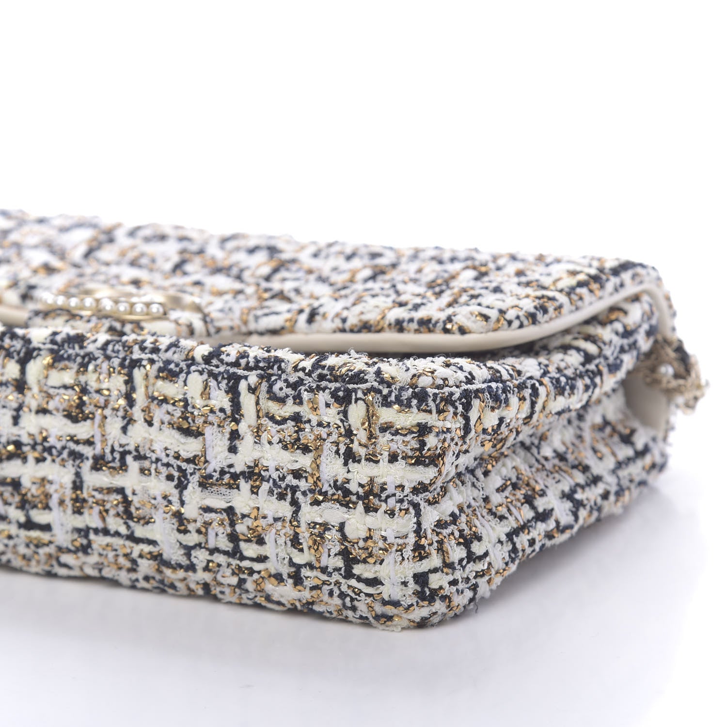 Chanel Tweed Westminster Pearl Medium Single Flap Ivory Multicolor 9 of 10