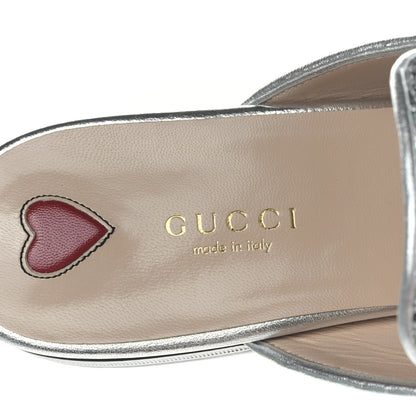 Gucci Glitter Womens Princetown Slippers 39 Silver 7 of 9
