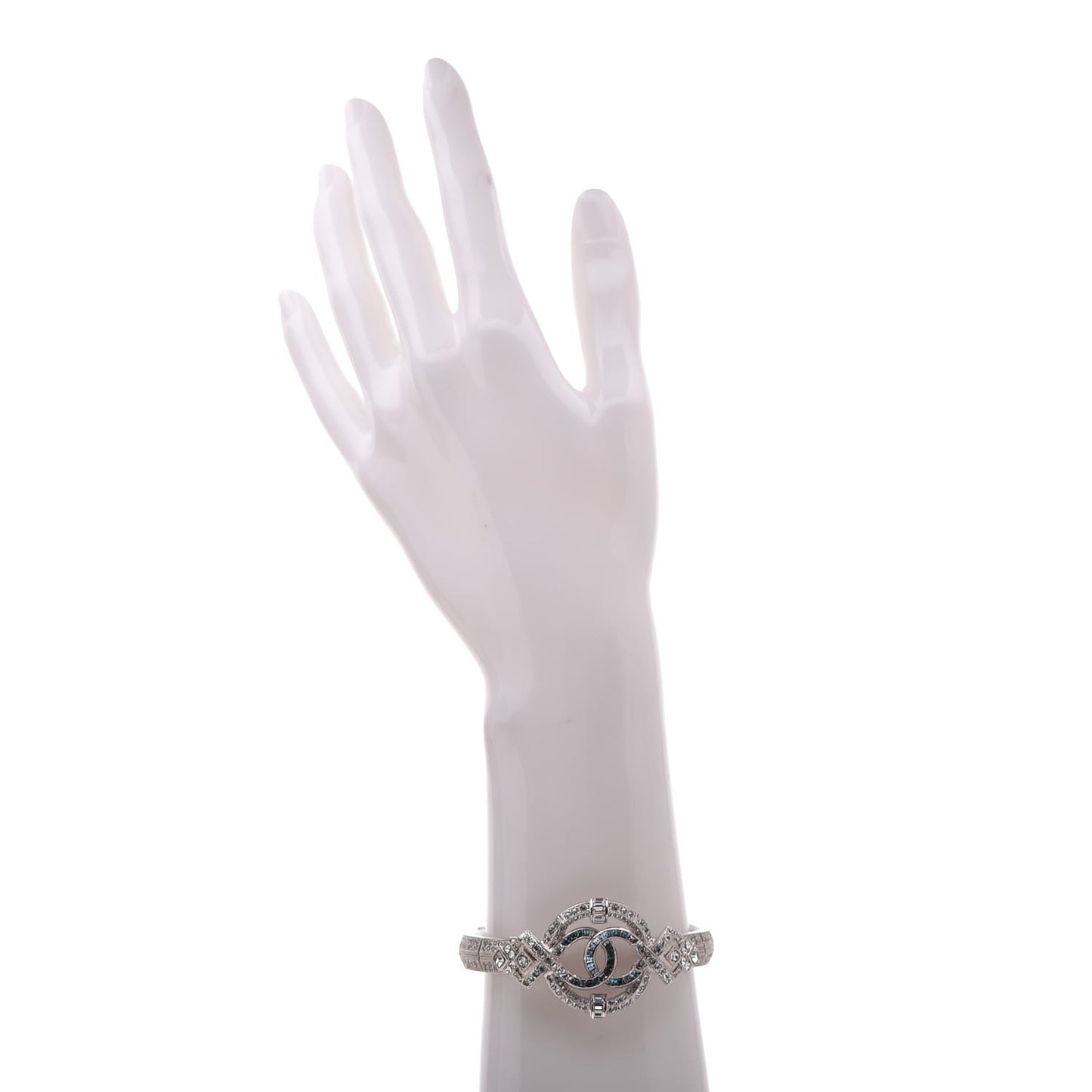 Crystal CC Cuff Silver Blue