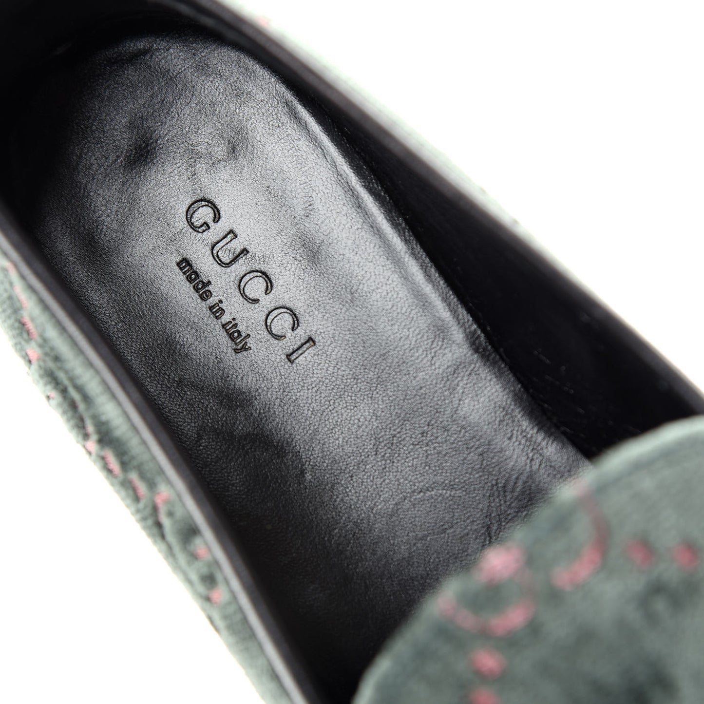 Velvet Malaga Kid GG Monogram Horsebit Womens Jordaan Loafers 39 Avio Dusty Pink Black