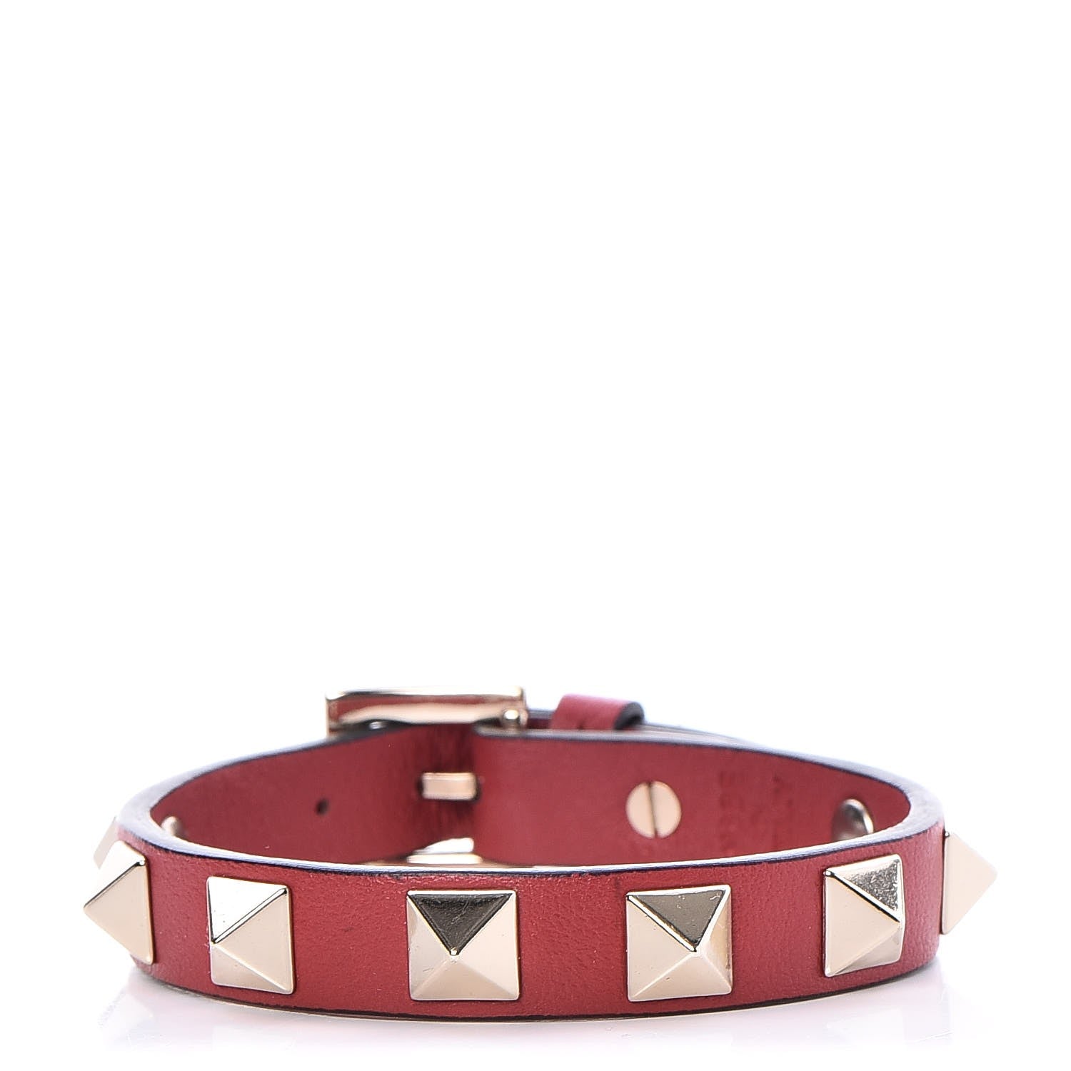 Valentino Garavani Vitello Rockstud Bracelet Red 1 of 7