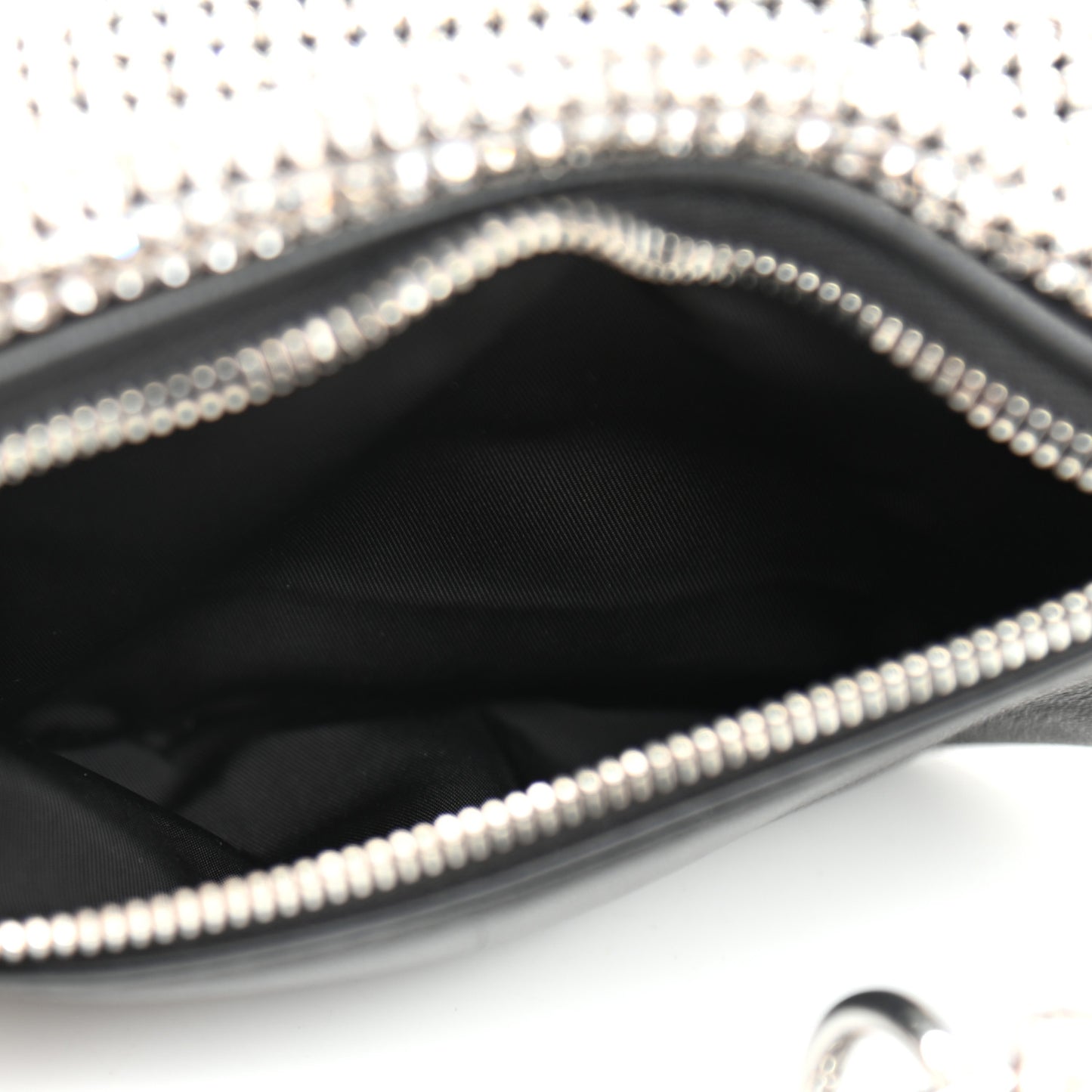 Rhinestone Mesh Mini Attica Belt Bag Black