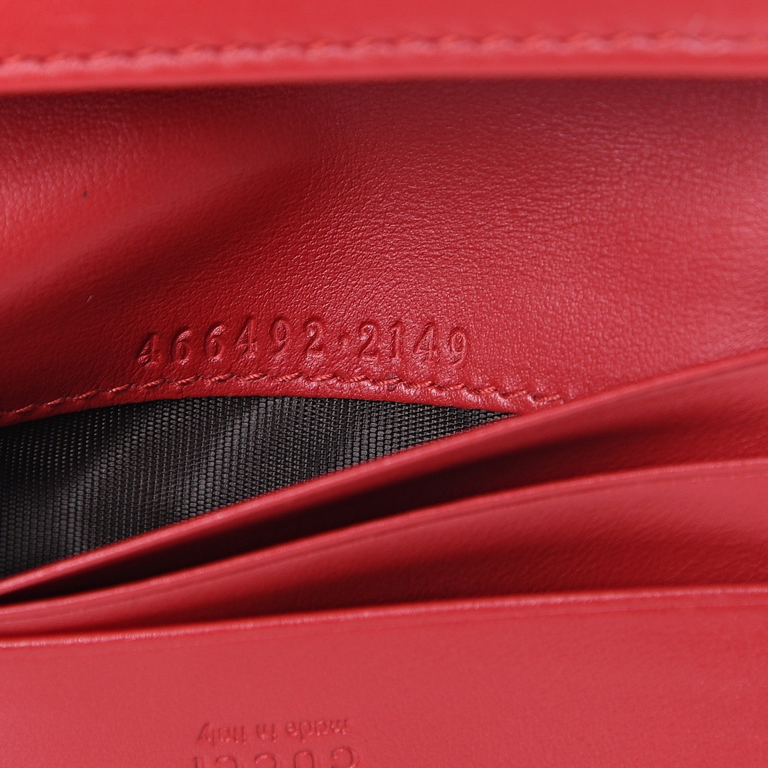 Gucci Calfskin Matelasse GG Marmont Card Case Wallet Hibiscus Red 6 of 8