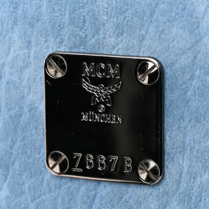 MCM Visetos Side Stud Mini Stark Backpack Blue 8 of 28