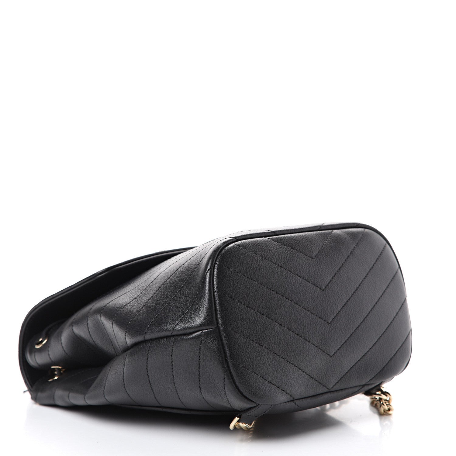 Chanel Grained Calfskin Chevron Stitched Backpack Black 3 of 10