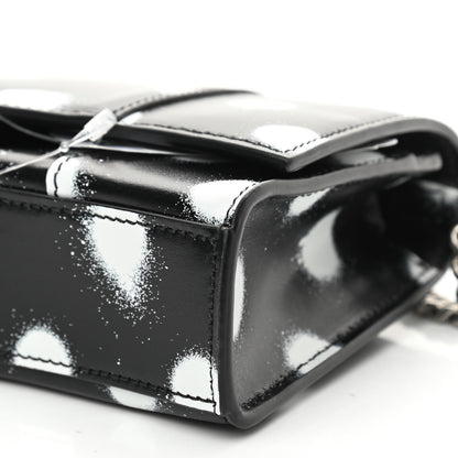 Balenciaga Shiny Box Calfskin Polka Dot Hourglass Chain Bag Black White 9 of 9
