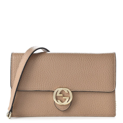 Gucci Dollar Calfskin Interlocking G Chain Wallet Camelia 1 of 9