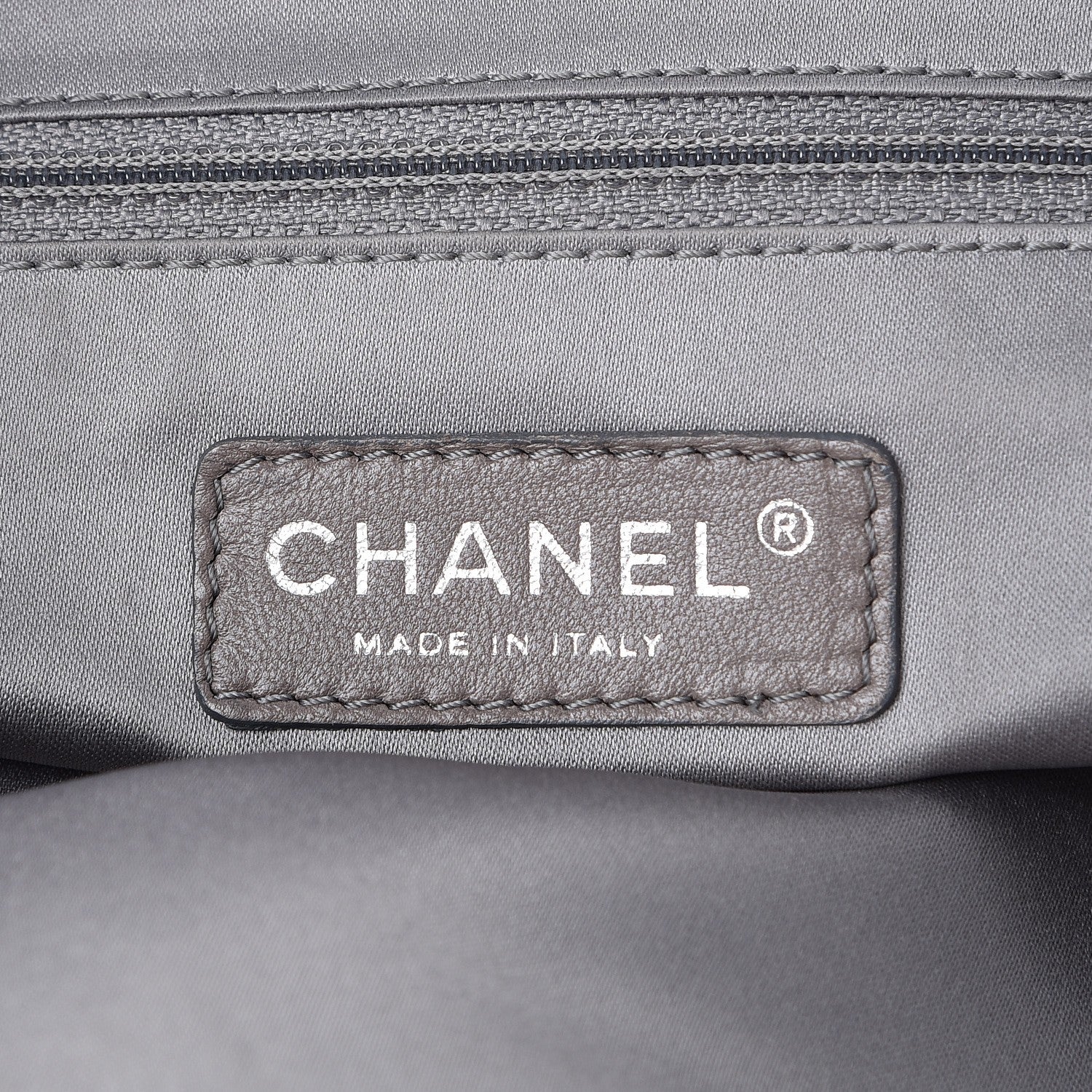 Chanel Vinyl Mohair Trimmed CC Bonbons Tote Silver 6 of 9