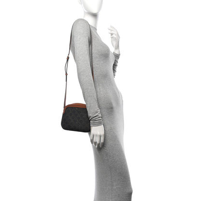 Celine Triomphe Canvas Small Camera Bag Tan 2 of 15