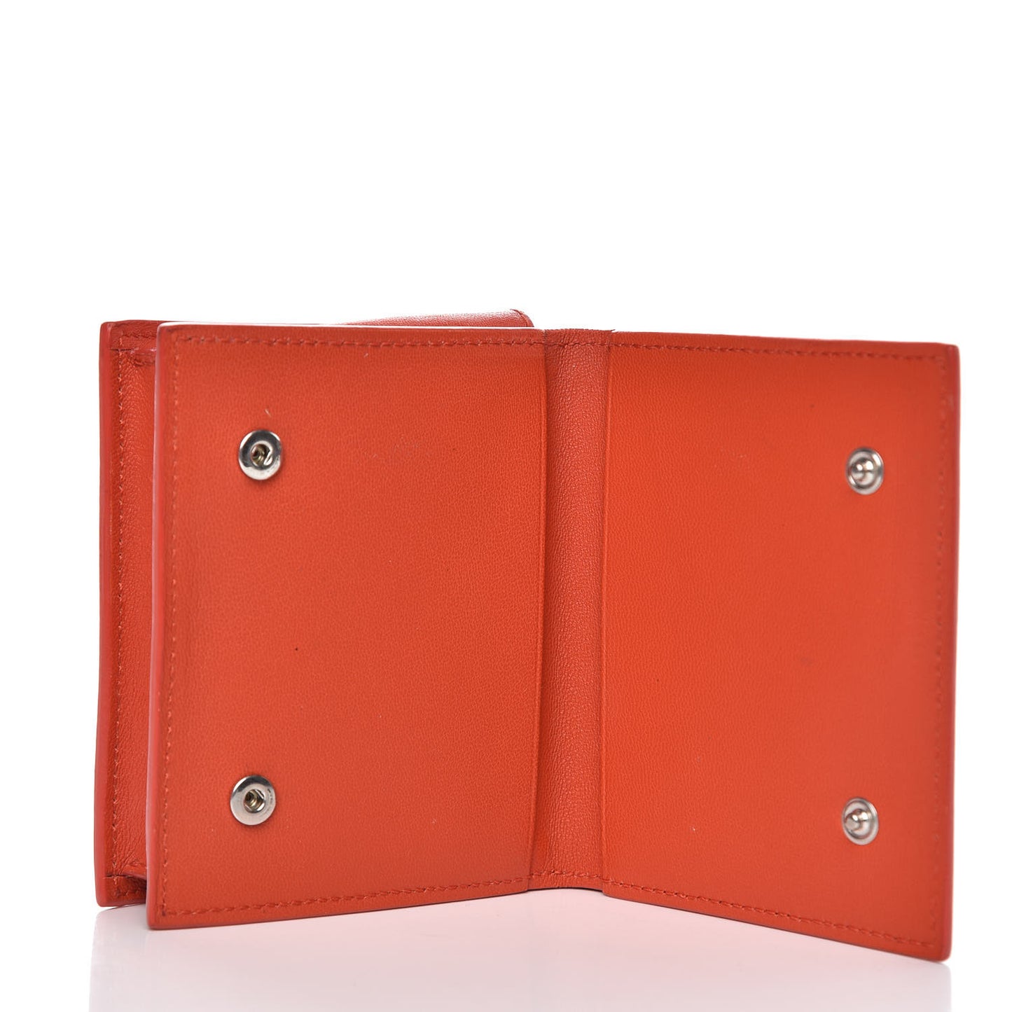 Grained Calfskin Small Wallet Coral