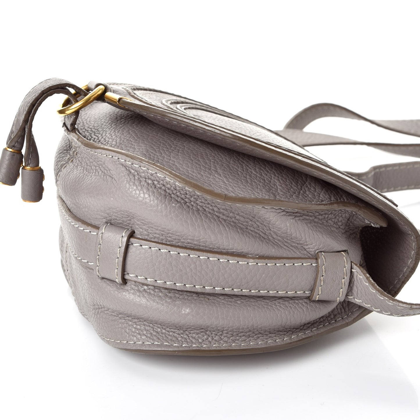 Calfskin Mini Marcie Round Crossbody Bag Cashmere Grey