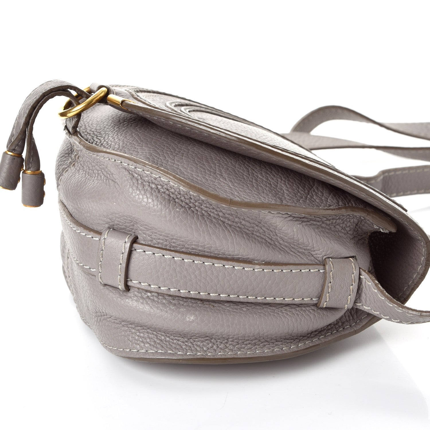 Chloe Calfskin Mini Marcie Round Crossbody Bag Cashmere Grey 10 of 11