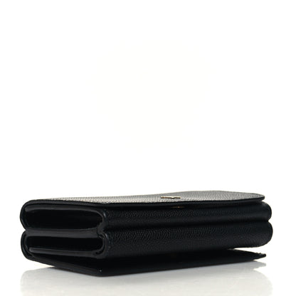 Burberry Grained Calfskin TB Compact Tri-Fold Wallet Black 4 of 8